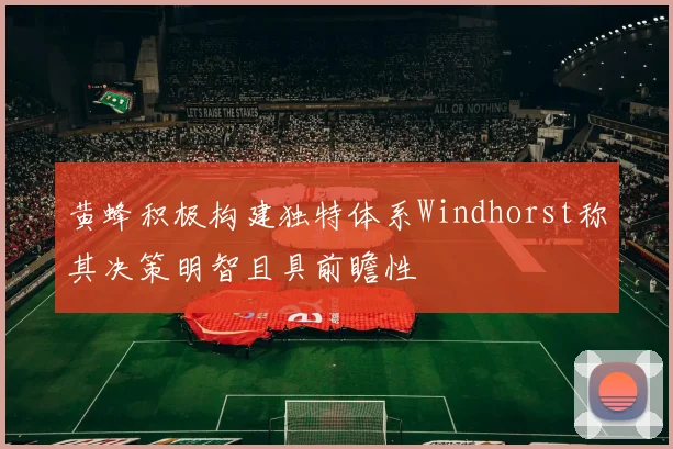 黄蜂积极构建独特体系Windhorst称其决策明智且具前瞻性